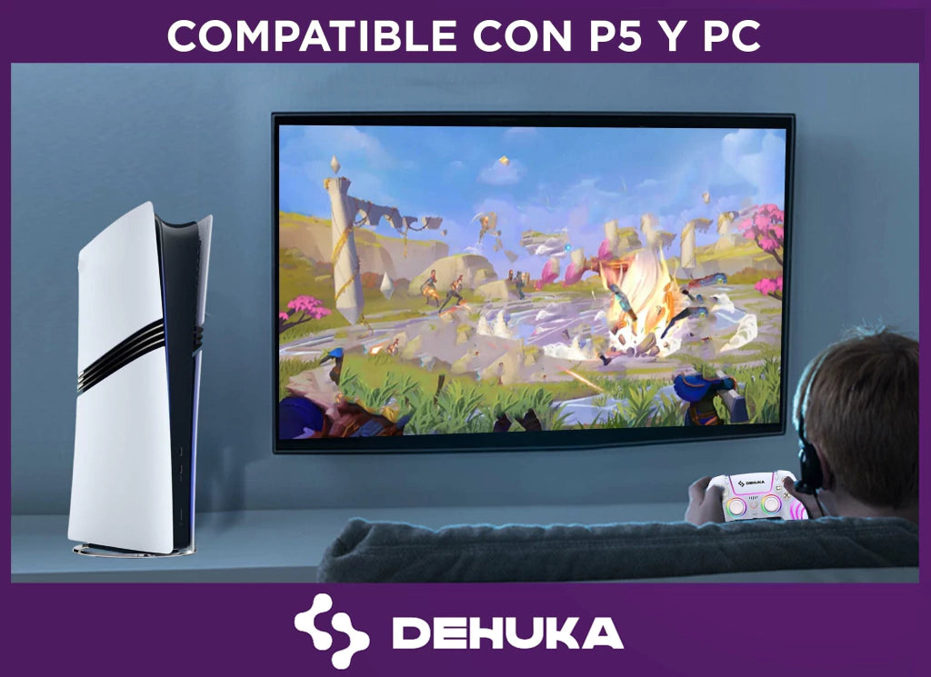 Joystick Inalámbrico Bluetooth Compatible Con Ps5 Slim Pro Control Inalambrico Pc Gamer Retroiluminación Ajustable Y Doble Vibración