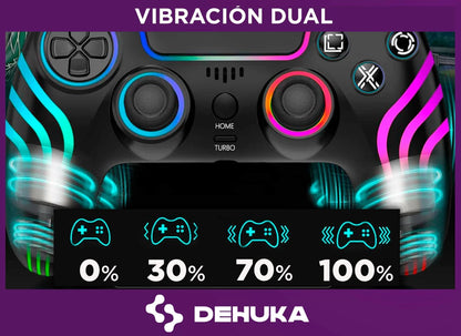 Joystick Control Inalámbrico Compatible PS5 Slim Y Pc Doble Vibración Retroiluminación Ajustable Y Gatillos Sensibles 5230bk Color Negro