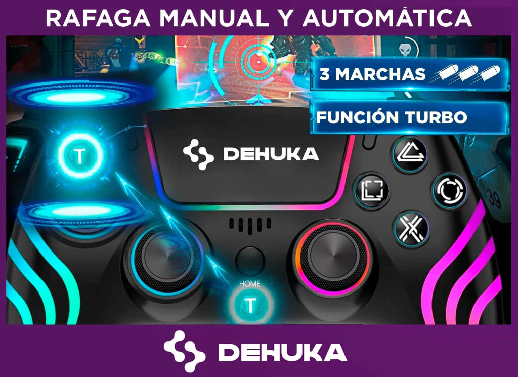 Joystick Control Inalámbrico Compatible PS5 Slim Y Pc Doble Vibración Retroiluminación Ajustable Y Gatillos Sensibles 5230bk Color Negro