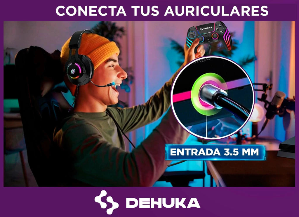 Joystick Control Inalámbrico Compatible PS5 Slim Y Pc Doble Vibración Retroiluminación Ajustable Y Gatillos Sensibles 5230bk Color Negro