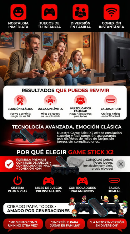 CONSOLA RETRO GAME STICK X2 PLUS (2026)