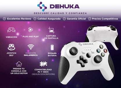 Joystick Blanco Control Pc Gamer Inalambrico Usb Inalambrico