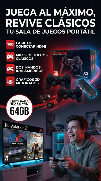 CONSOLA RETRO GAME STICK X2 PLUS (2026)