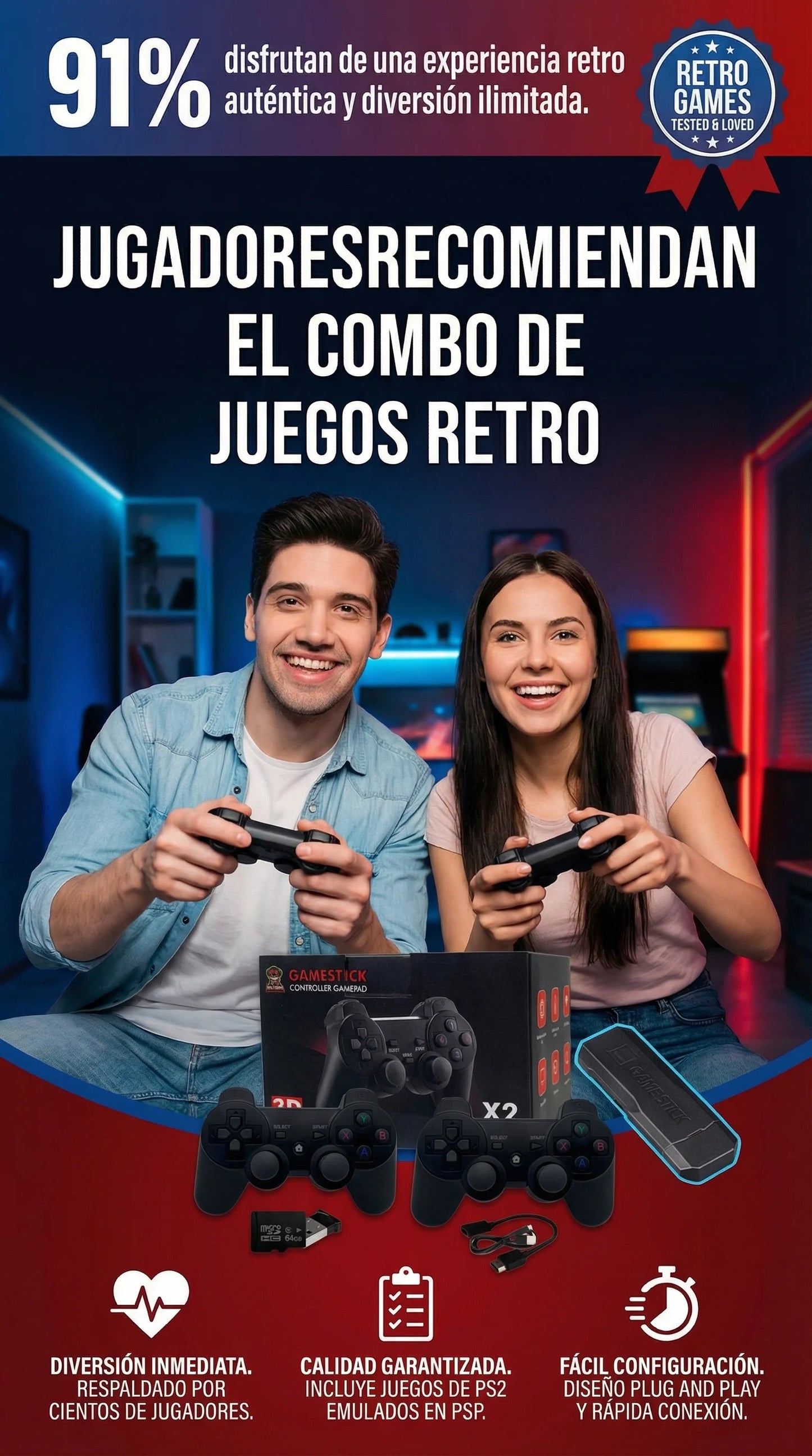 CONSOLA RETRO GAME STICK X2 PLUS (2026)